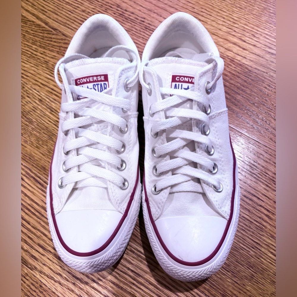 Converse White and Red Low-Top Sneakers
